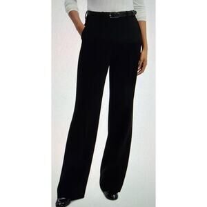 Theory Admiral Crepe Relaxed Straight Pants Black Size 6 New